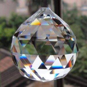 clear crystal ball sun catcher (40 mm, clear) for good luck & prosperity