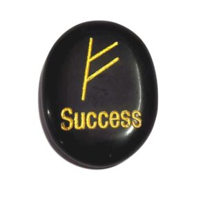 success angelic zibu symbol engraved natural black tourmaline crystal