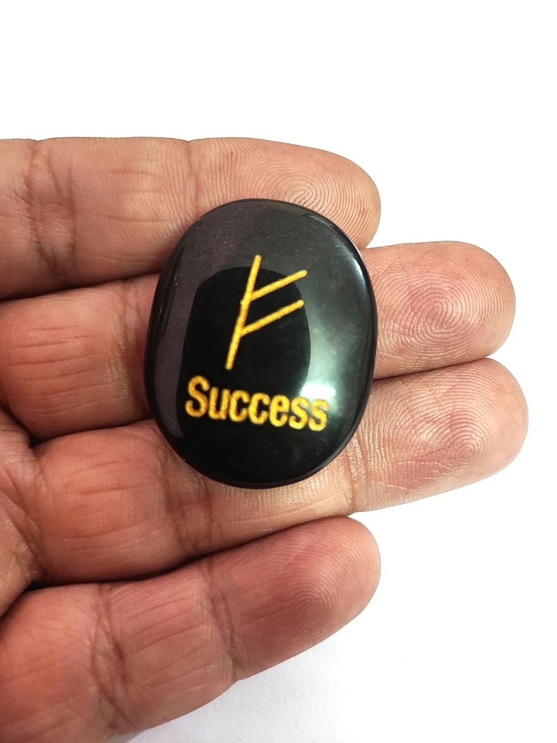 success angelic zibu symbol engraved natural black tourmaline crystal