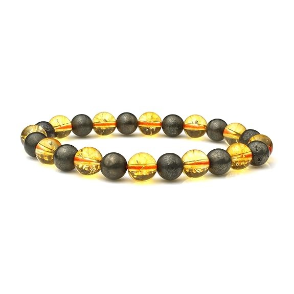 charged citrine golden pyrite combination bracelet 8mm