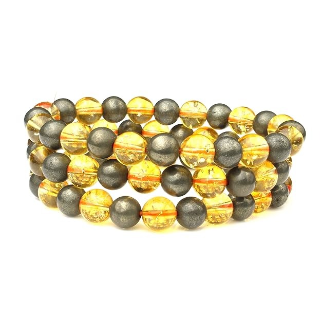 charged citrine golden pyrite combination bracelet 8mm