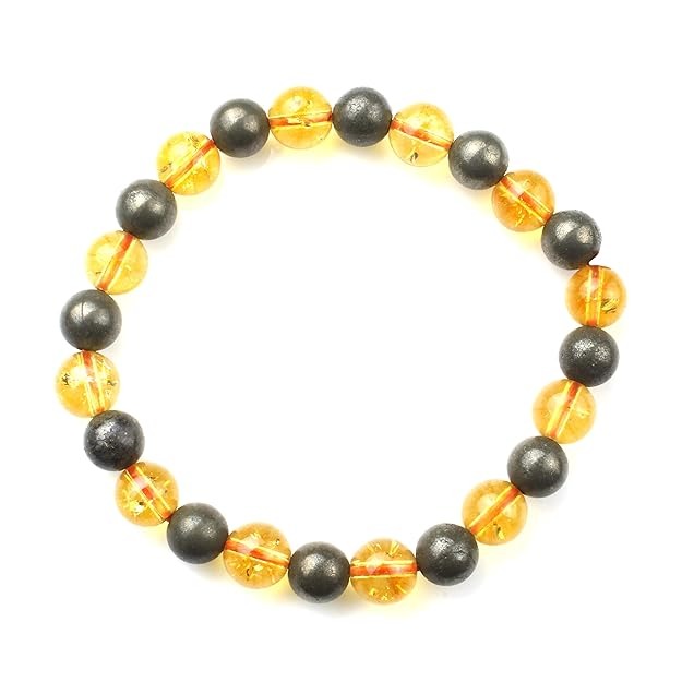 charged citrine golden pyrite combination bracelet 8mm
