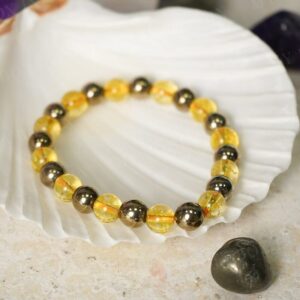 charged citrine golden pyrite combination bracelet 8mm