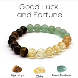 natural good luck & fortune healing crystal beaded bracelet