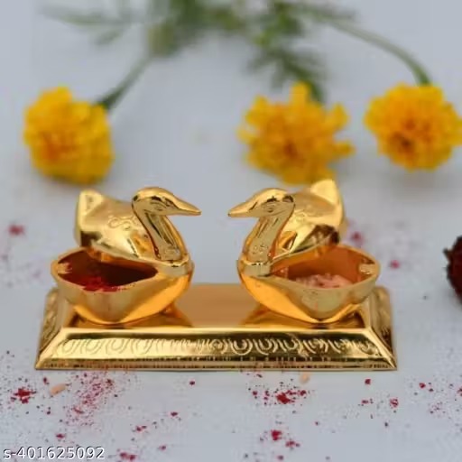 golden metal kumkum holder/ kumkum box