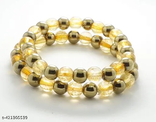 charged citrine golden pyrite combination bracelet 8mm