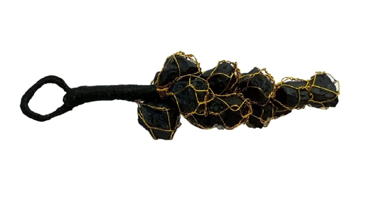 natural black tourmaline rough correction door hanging for decorative home & office door