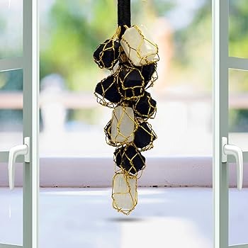 natural black tourmaline rough correction door hanging for decorative home & office door