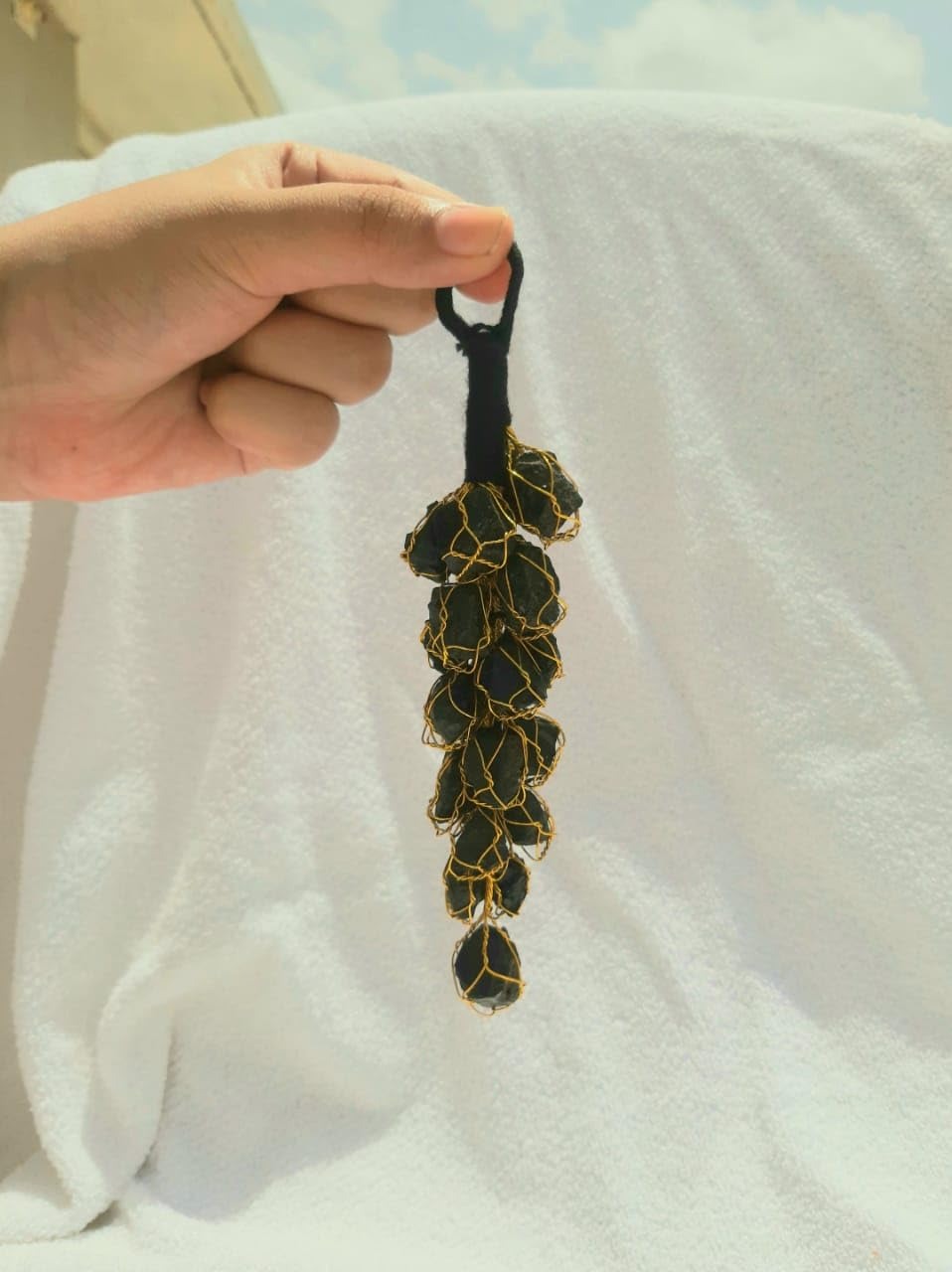 natural black tourmaline rough correction door hanging for decorative home & office door