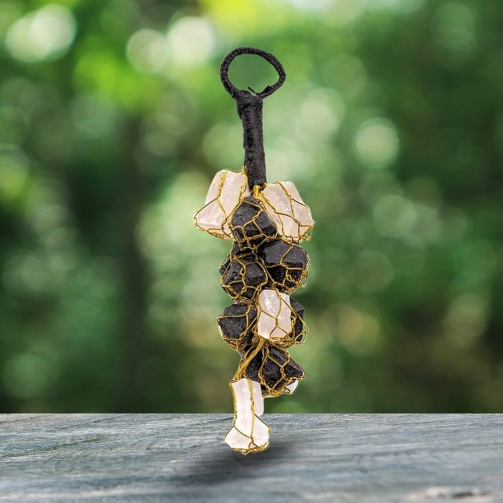 natural black tourmaline rough correction door hanging for decorative home & office door