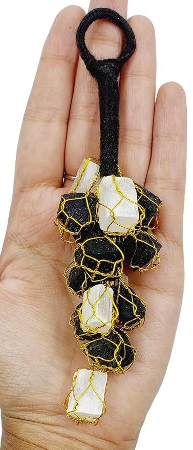 natural black tourmaline rough correction door hanging for decorative home & office door