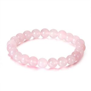 rose quartz bracelet 8mm beads for aura cleansing & emotional detoxification