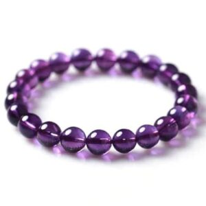 amethyst serenity bracelet 8 mm natural healing crystal for calm, protection & spiritual balance